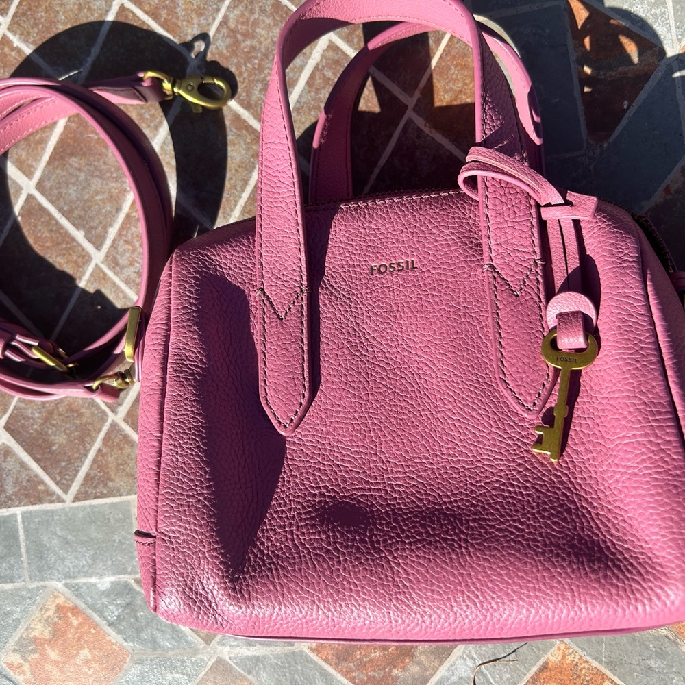 Fossil Pink Mini Satchel Bag
